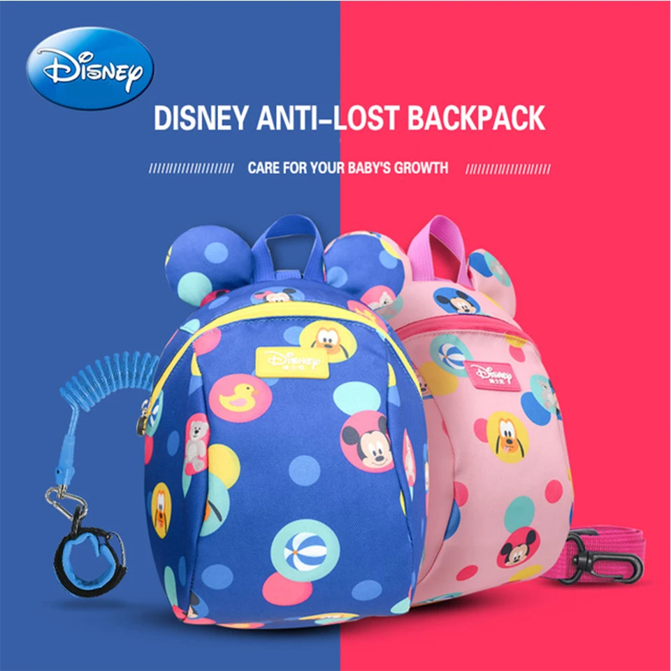 Рюкзак disney 2в1 для малышей с защитой от потери 1,8 м, соединитель на запястье, детский поводок, Сумка с поводками, школьный рюкзак с Микки и Минни