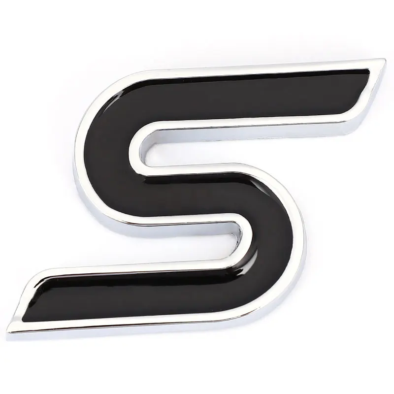 Black Car Stickers 3D Металлическая S Передняя решетка хромированная эмблема бейдж наклейки для автомобиля наклейки для Ford Focus Fiesta Ecosport Kuga Mondeo Everest стайлинга автомобилей - Название цвета: Black Car Stickers
