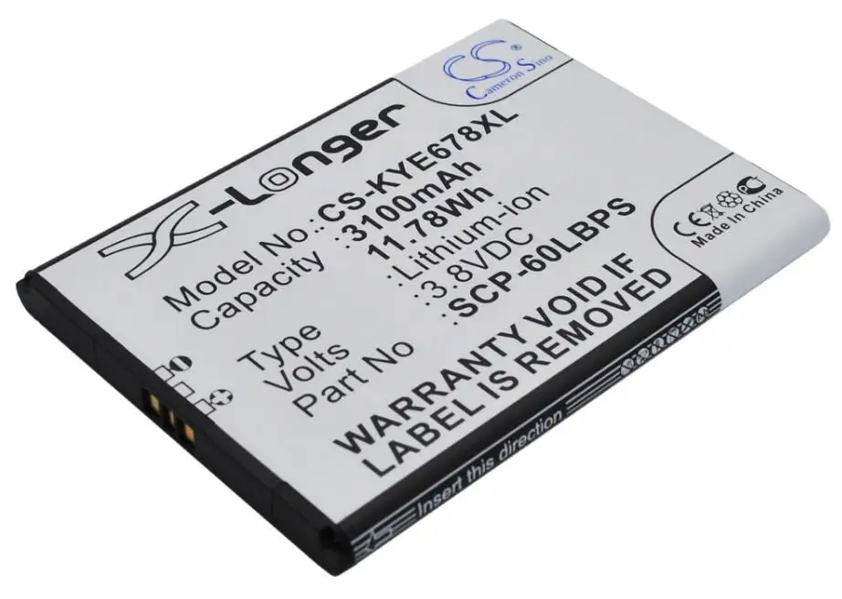 Аккумулятор Cameron Sino 3100 мАч для KYOCERA Brigadier DuraForce E6560 E6762 E6782 5AAXBT076GEA SCP-60LBPS | Мобильные