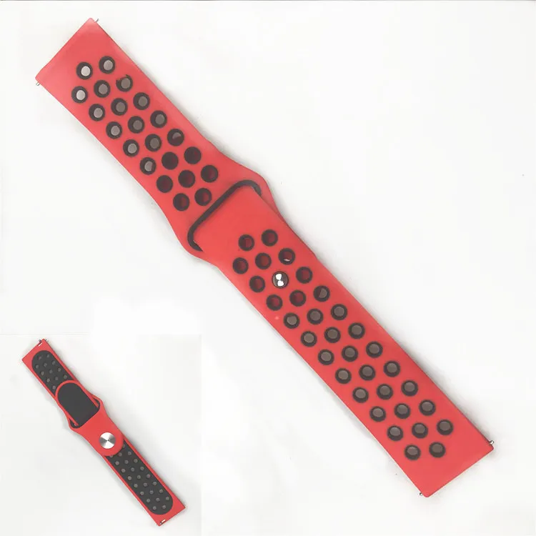 Силиконовый ремешок для Huami Amazfit 2 2s Stratos браслет для Amazfit Pace Quick 22 мм ремешок для часов Ремешок для samsung gear S3 Frontier - Цвет ремешка: 3 red black 22mm