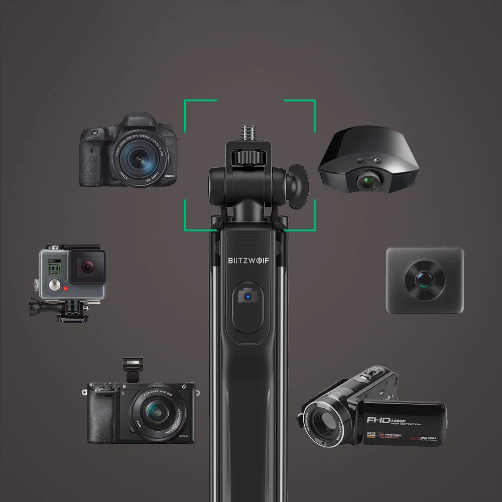 Blitzwolf BW-BS8 светодиодный заполняющий свет палка для селфи 3 в 1 выдвижное устройство Bluetooth штатив монопод для iPhone телефона Android спортивные Камера