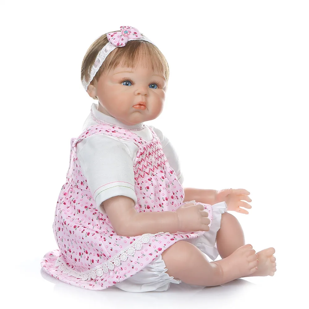 NPK55CM Реалистичная кукла reborn мягкая силиконовая для девочек утяжеленная с