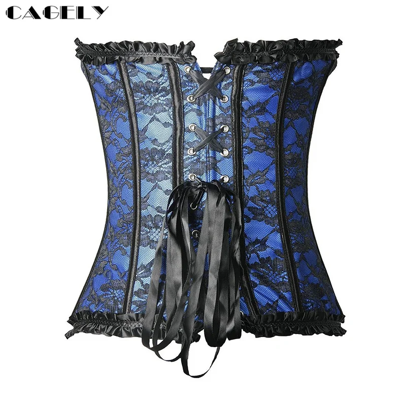 Женский сексуальный корсет с косточками Бюстье на шнуровке топ приталенная