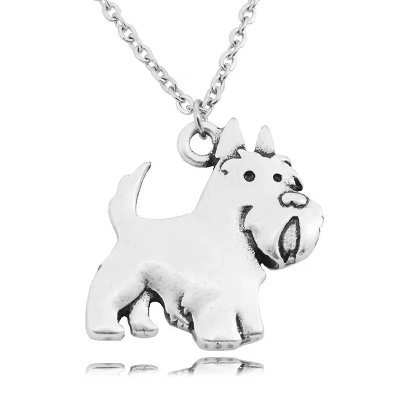 Vintage Silver Color Aberdeen Scottish Terrier Dog Charms Pendant Necklaces For Women Men Collares Mujer Girls Gifts Choker 2018 | Украшения