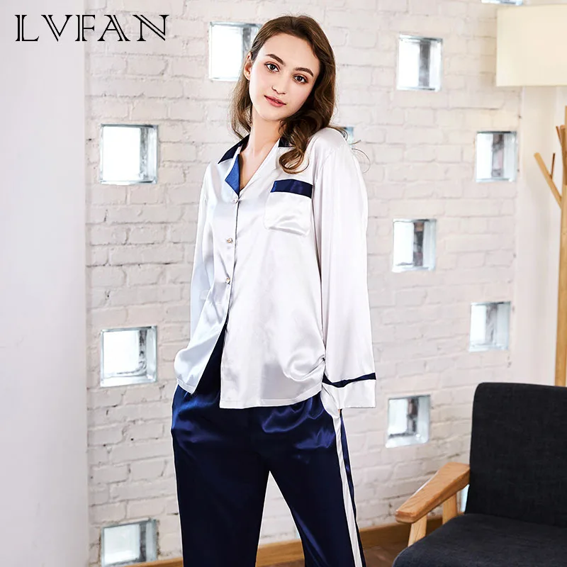 Новая искусственная шелковая пижама женские брюки с длинным рукавом домашние