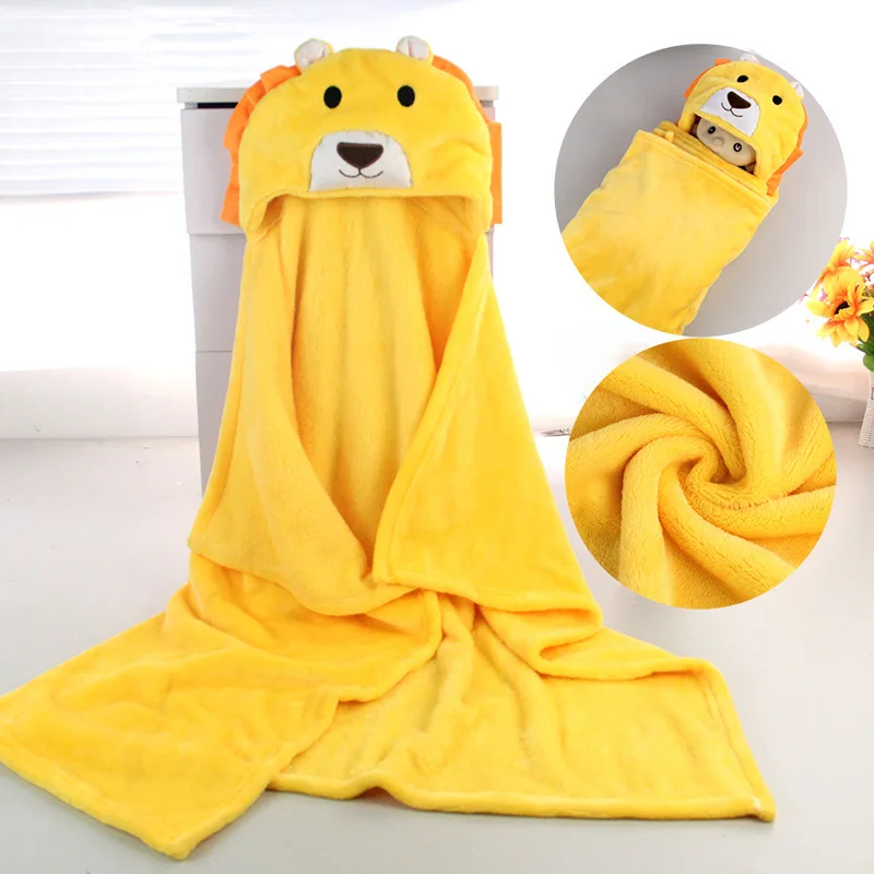 

3D Baby Blanket Newbron Flannel Hooded Blankets Swaddling For Infant Bebe Toddlers Envelope For Newborns Hooded Bathrobe Towel
