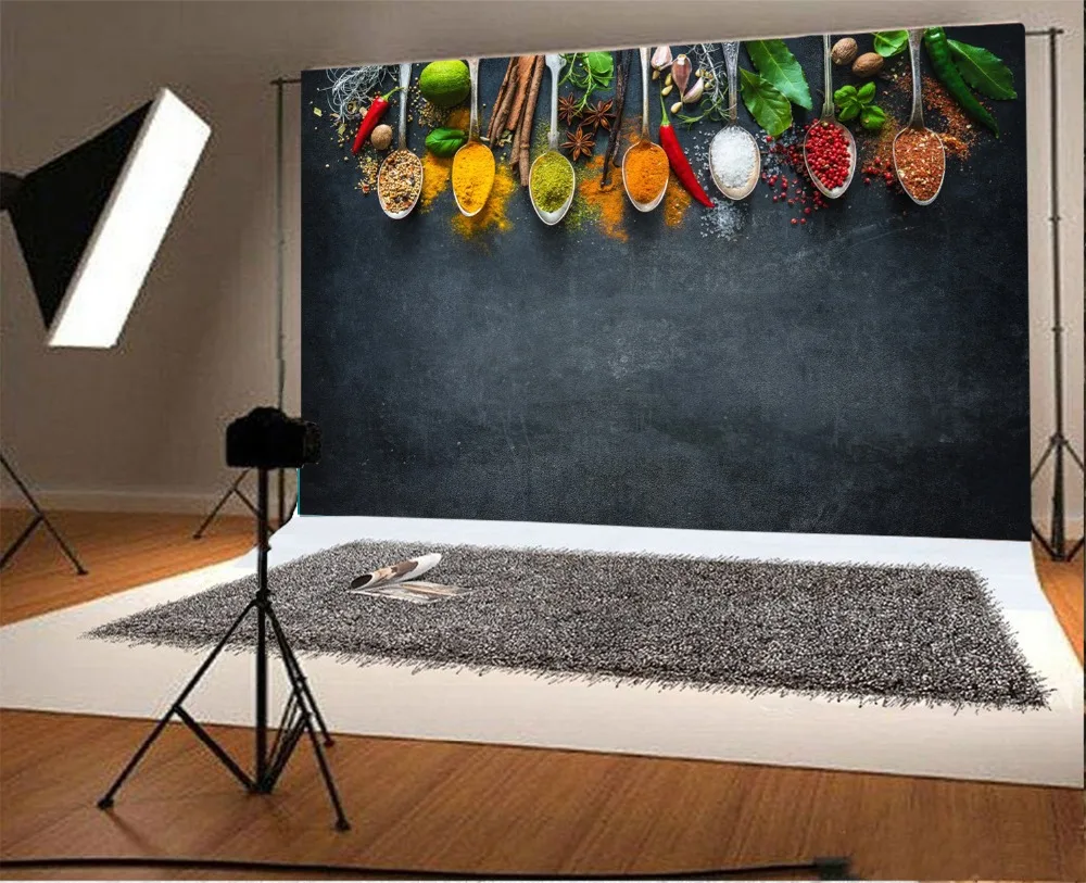 Laeacco кухонные фоны для фотосъемки с приправой и ложкой индивидуальные