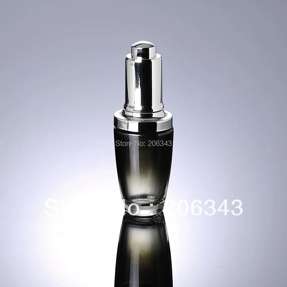 Стеклянная бутылка 30 мл с пресс капельницей или стеклянная для косметической