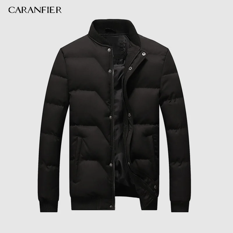 Новая мужская парка CARANFIER зимние пальто с толстым воротником куртка повседневное