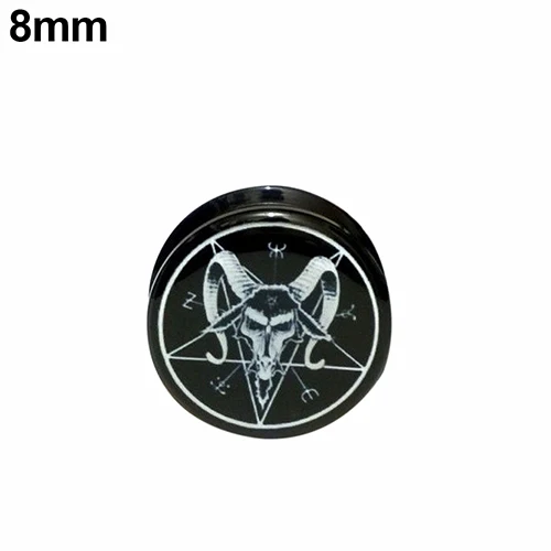 8 mm 1 пара пентаграмма серьги с узором затычки винт подходят для ушей кольцевые калибры плоти туннели кликер пирсинг для пупка магнит серьги Рождественский подарок - Окраска металла: 8 mm