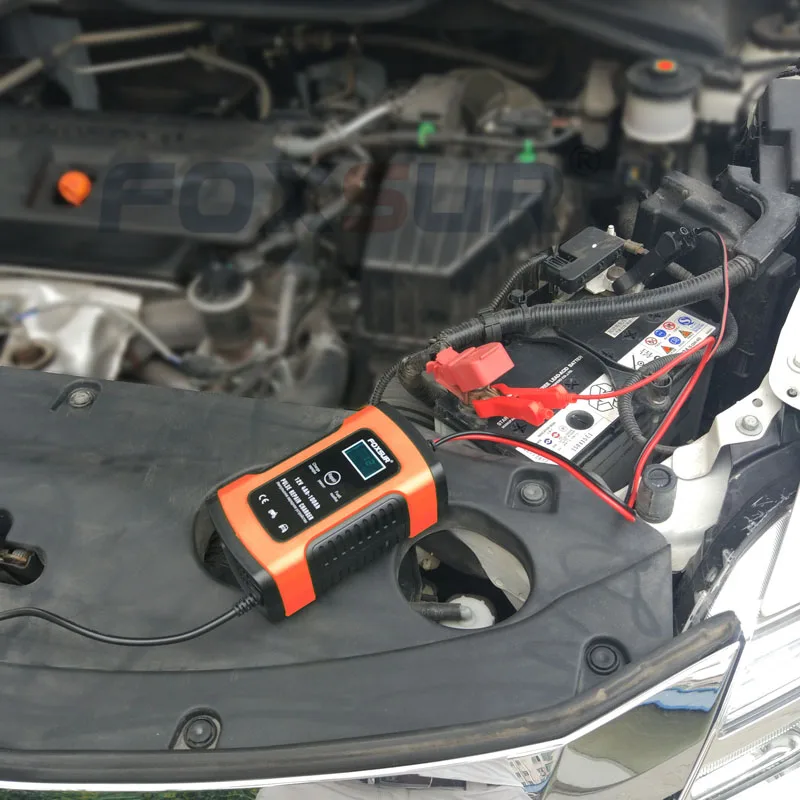 FOXSUR полностью автоматическое зарядное устройство 110В/220В 12В 5А умная быстрая
