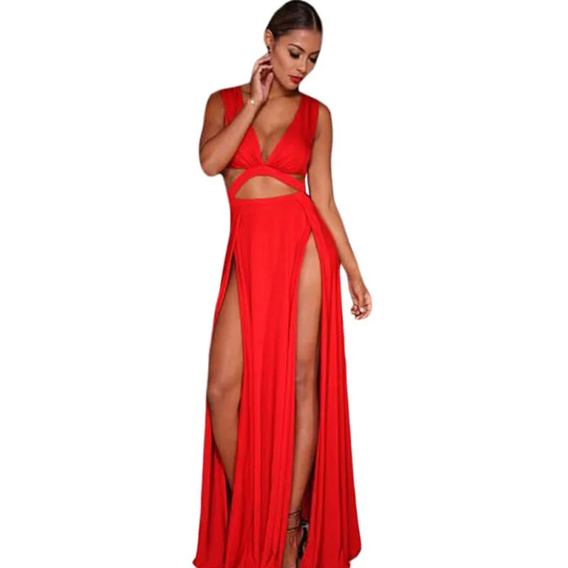 Сексуальное Кружевное облегающее Макси платье с глубоким V образным вырезом