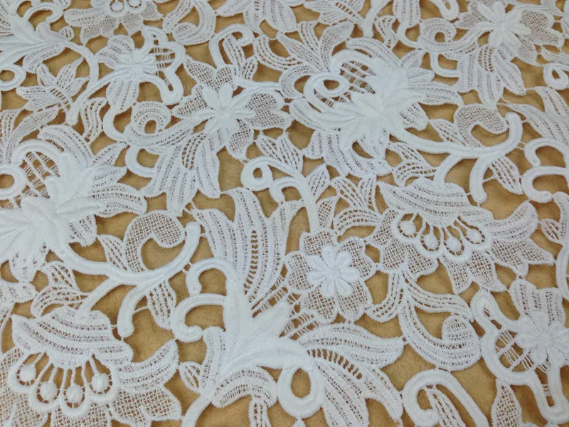 Распродажа! 120 см широкая белая вышивка Водорастворимая кружевная ткань с