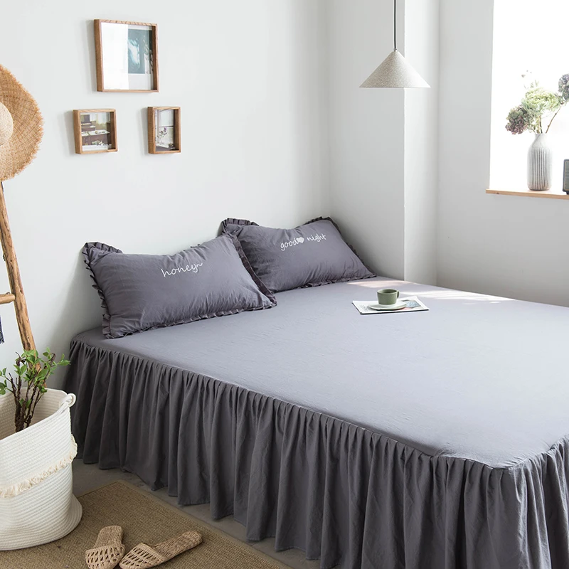 Новинка 2019 плиссированное покрывало с кружевами простыня наволочки из хлопка 2/3