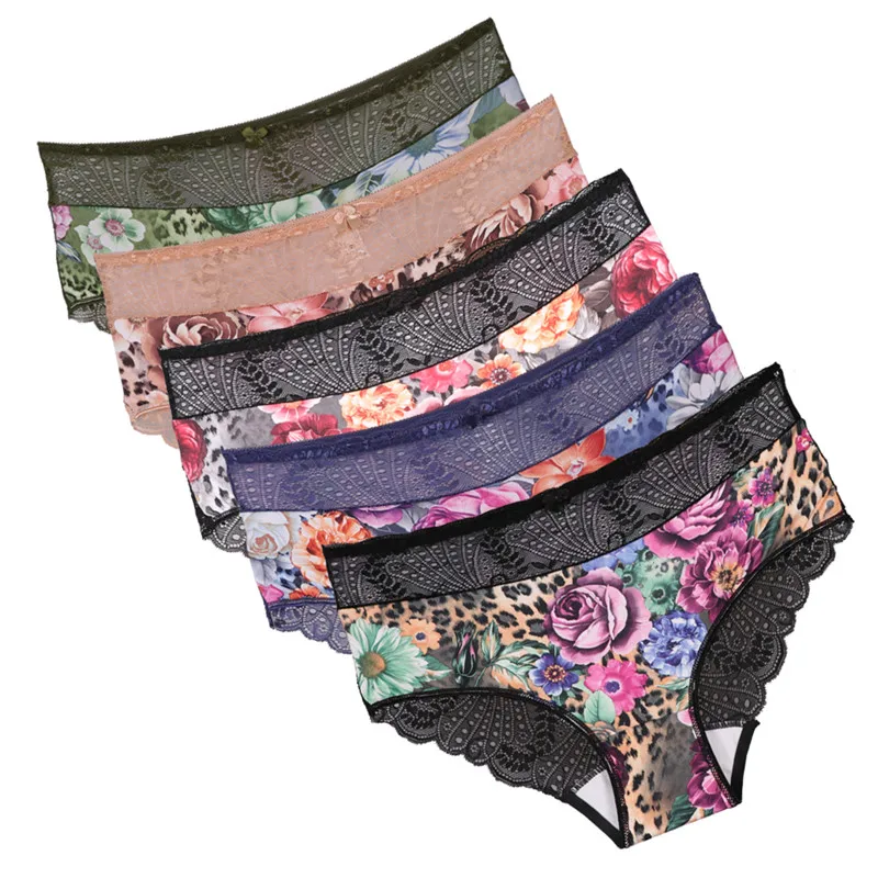 2 шт. в упаковке хлопковые сексуальные трусики размера плюс женское кружевное