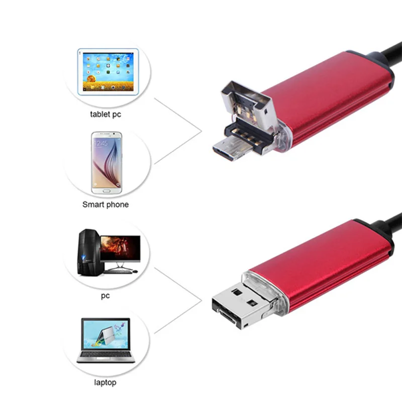Медицинская камера USB Android 5 мм диаметр объектива 2 м эндоскоп инструмент телефон