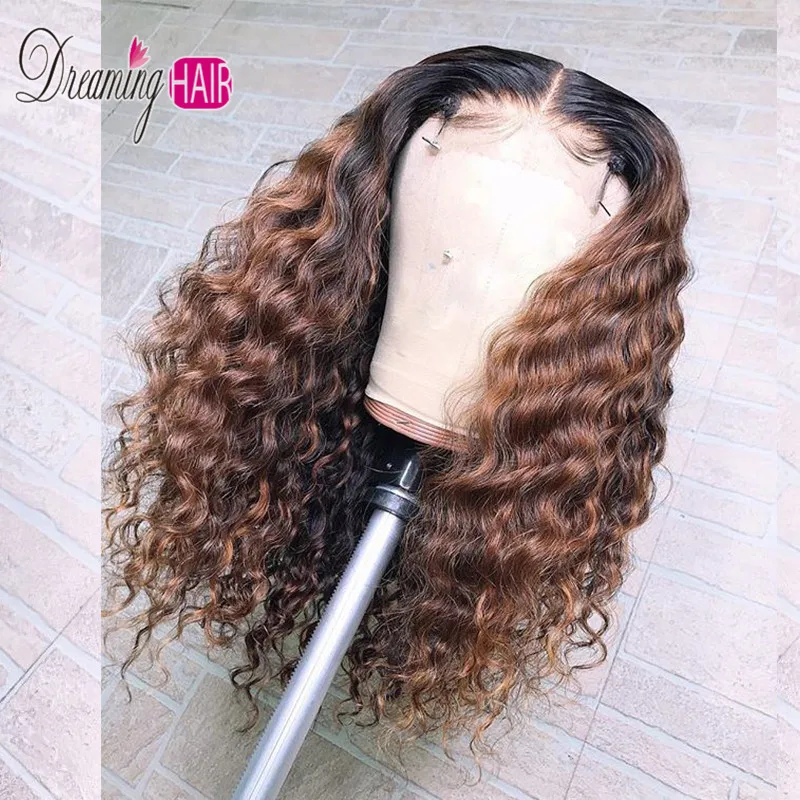 Chocolate Brown Color 13x6 Short Bob Lace Front Human Hair Wigs Peruvian Curly Human Hair Wig For Black Women Lace Wig