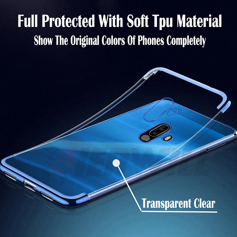 Clear Case For Pocophone F1 Plating Cover Soft Slim TPU Silicone bumper Protector case Xiaomi Pocophon Poco f1 |