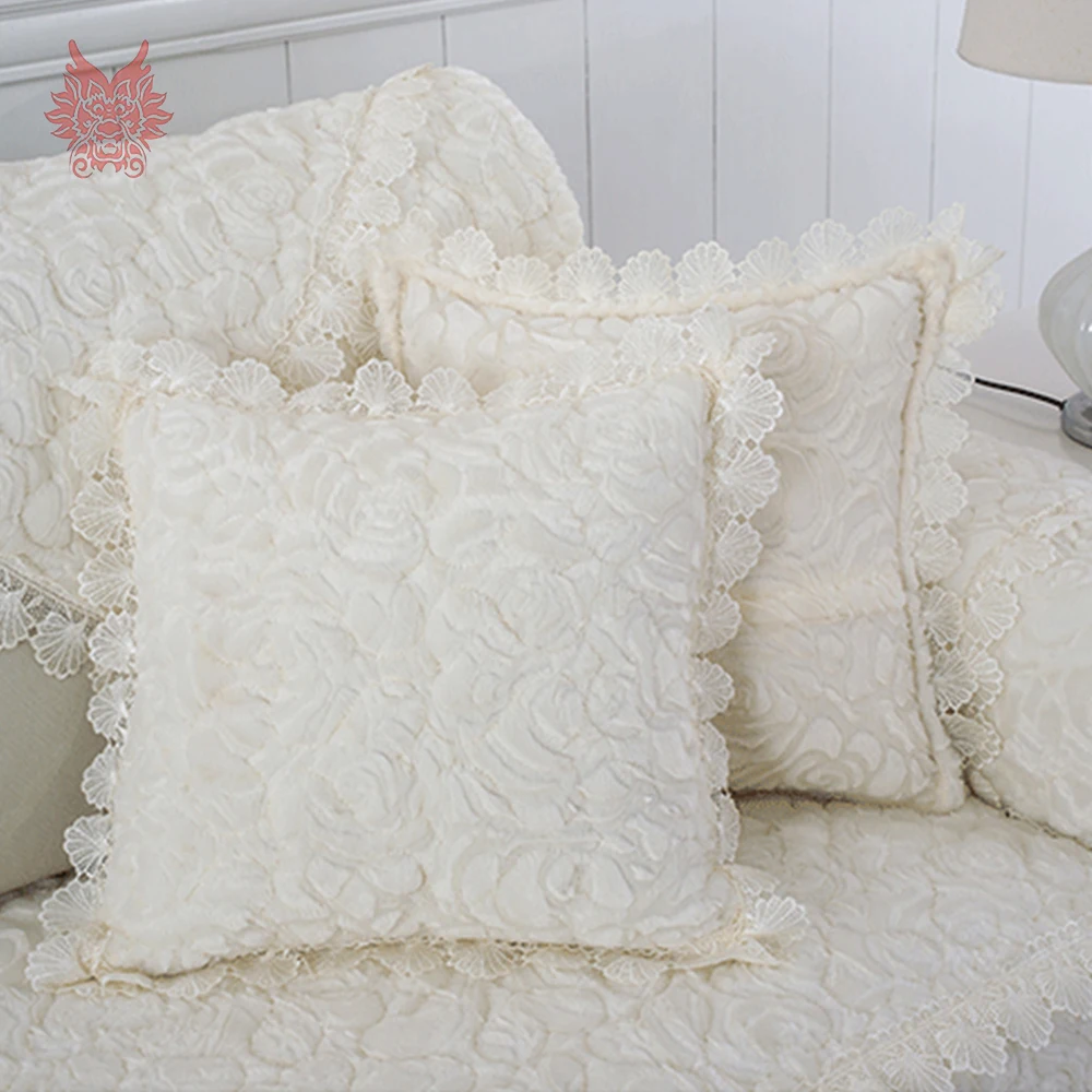 Современный розовый цветочный стеганый плюшевый чехол на диван меховые