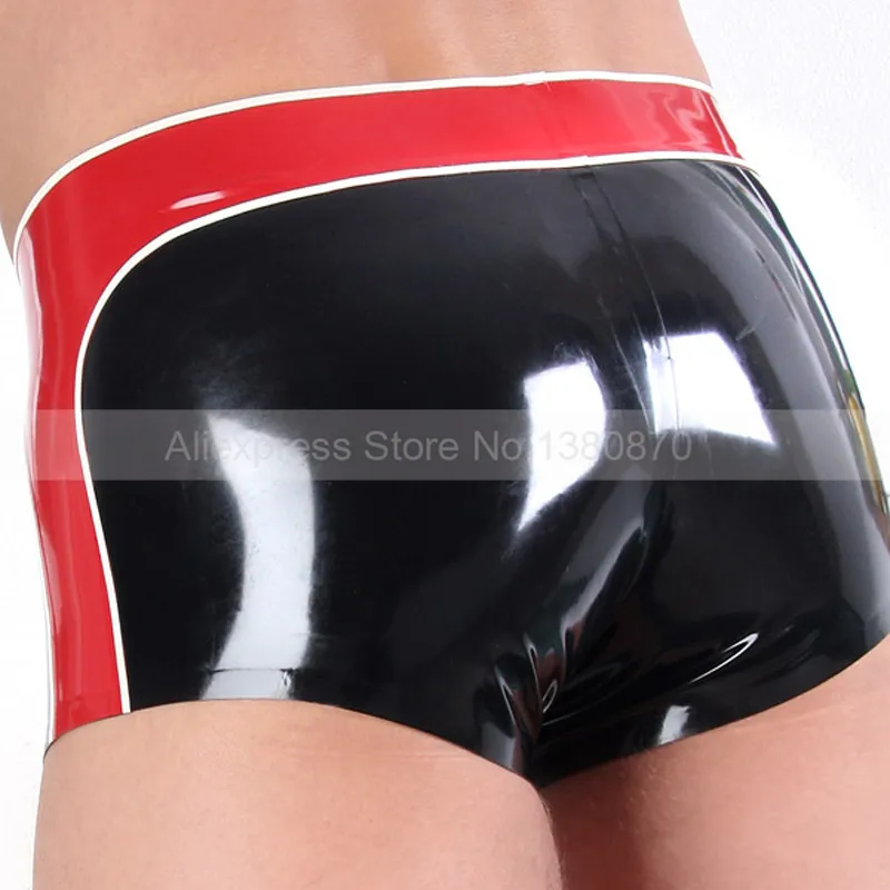 

Latex Men Shorts Boxer Sexy Rubber Latex Male Outfit Underwear Panties Plus Size XXXL Custom Made S-LPM092