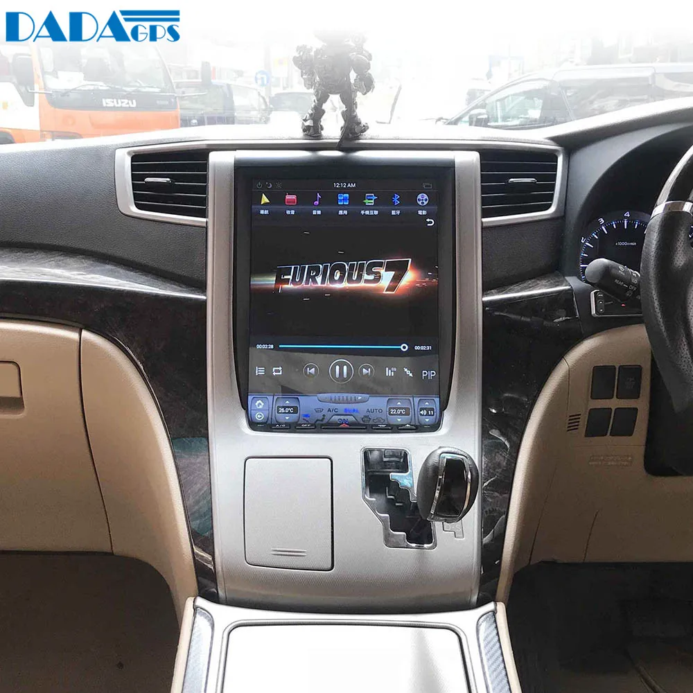 12," Tesla стиль Android 7,1 Автомобильный мультимедийный радио плеер для Toyota Alphard 2007-2013 gps Карта Навигация без dvd wifi авто