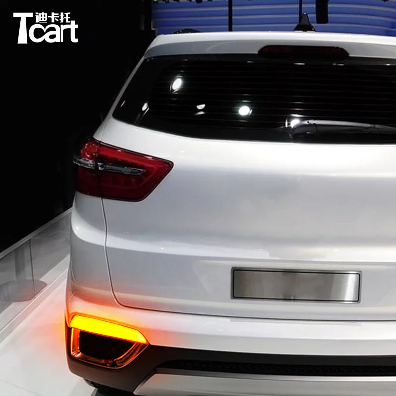 

Tcart 2pcs two-function Car Rear Bumper Reflector Lights For Hyundai ix25 Car LED Daytime Running Lights Brake Fog Lamps