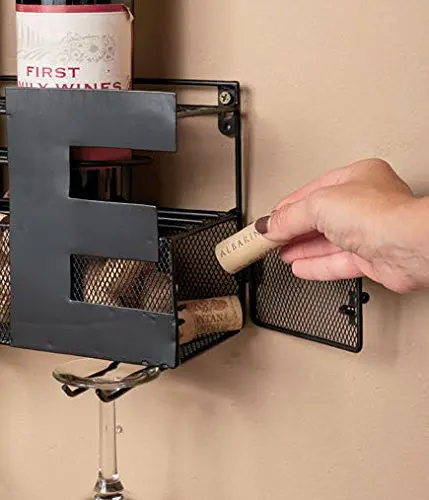 Металлическая настенная стойка для винных бутылок винные пробки и Винные бокалы