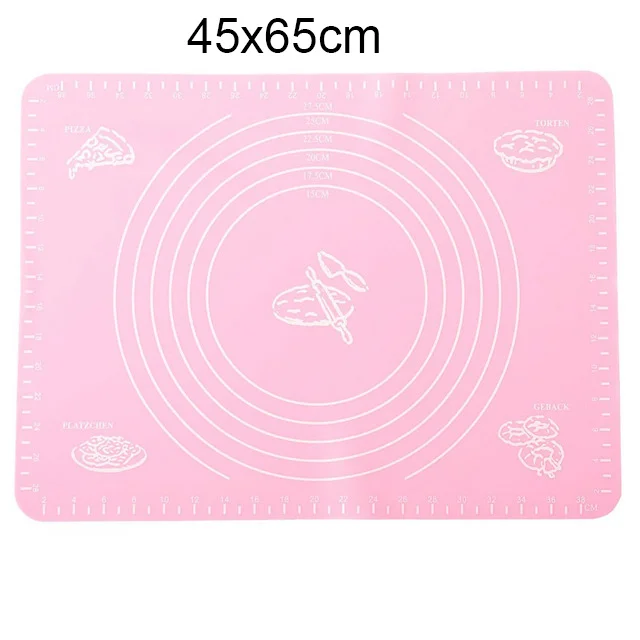 pink XL 65x45 см антипригарный силиконовый коврик для выпечки коврик для замеса теста паста муки стол лист жаростойкий кондитерский коврик кухонные инструменты для выпечки - Цвет: pink XL
