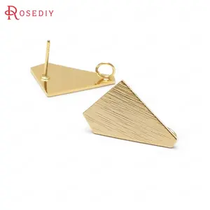 (36043)10 шт 18x13 мм 24K золото цвет латунь геометрическая форма серьги гвоздики Высокое качество Diy ювелирных изделий фурнитура Аксессуары