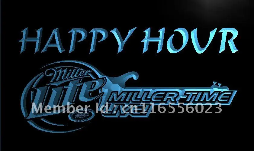 

LA606- Miller Lite Guitar Happy Hour Bar Beer Neon Sign home decor crafts