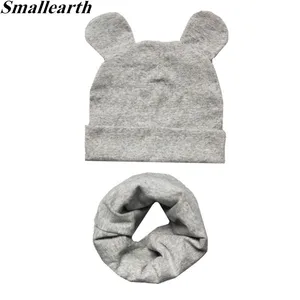 Комплект из шапки и шарфа, из 100% хлопка, для мальчиков и девочек, шапочки реквизит для фотосессии