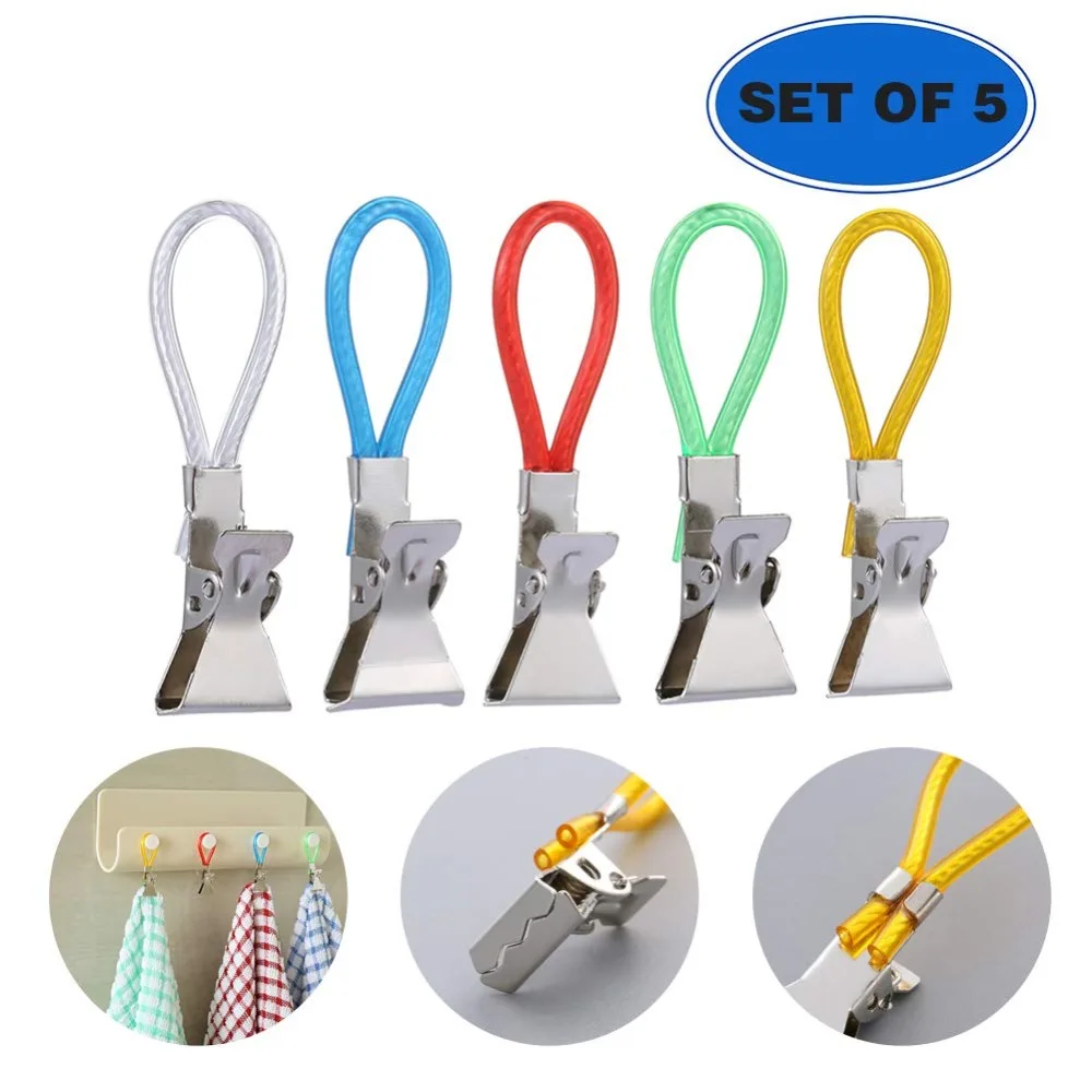5 шт./компл. прищепки для одежды металлические из нержавеющей стали красочные