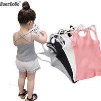 summer style girl shirts cotton girl t shirt solid tops for kids underwear baby camisole sleeveless toddler undershirt