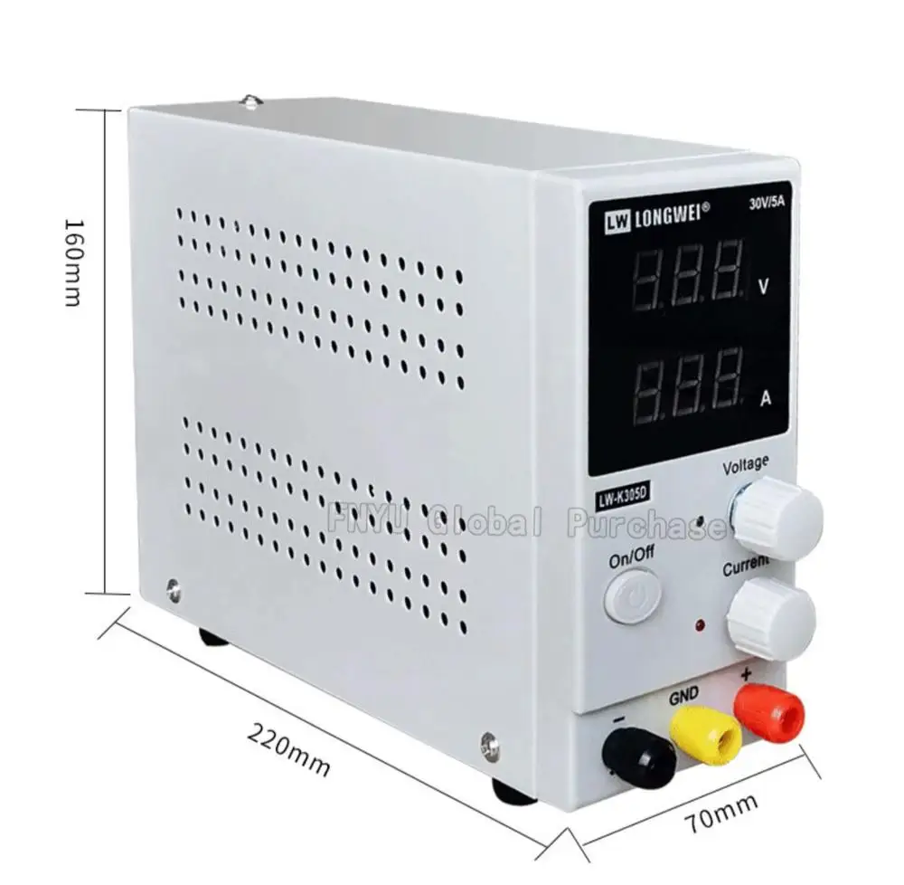 Мини DC Регулируемый источник питания LW K305D 30 в 5A Импульсный светодиодный