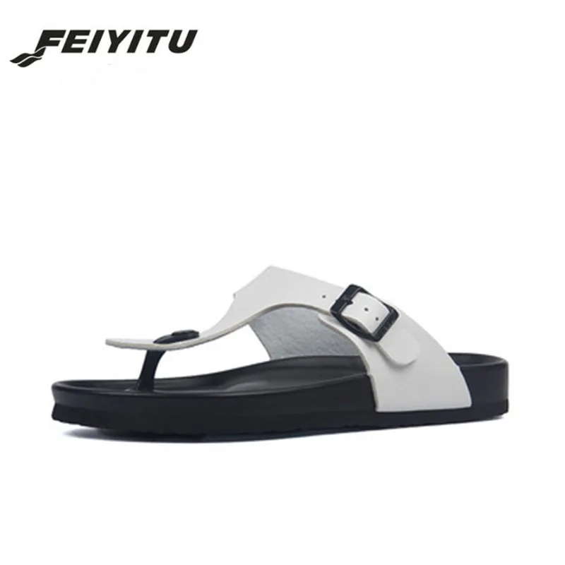 Женские пляжные шлепанцы FeiYiTu новые летние сандалии на плоской подошве