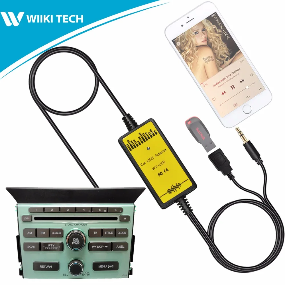 APPS2Car радио USB AUX интерфейс аудио Mp3 адаптер для CD Changer Honda Pilot 2006 2011|car radio mp3 aux|adapter