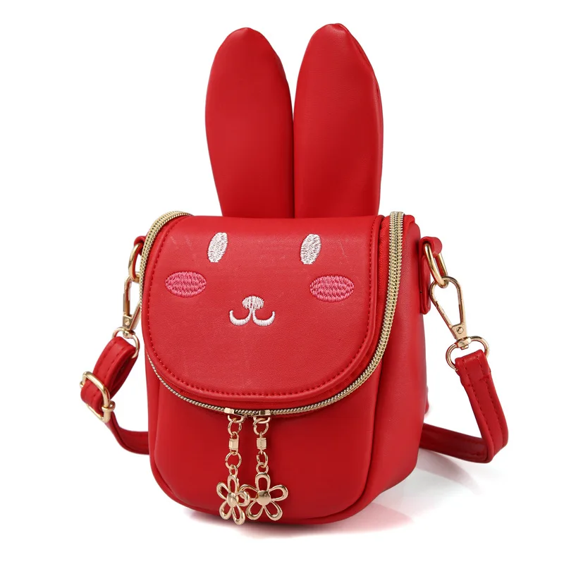 

PU leather cute rabbit women coin purse children wallet kids mini shoulder crossbody money pouch bag carteira feminina for girls