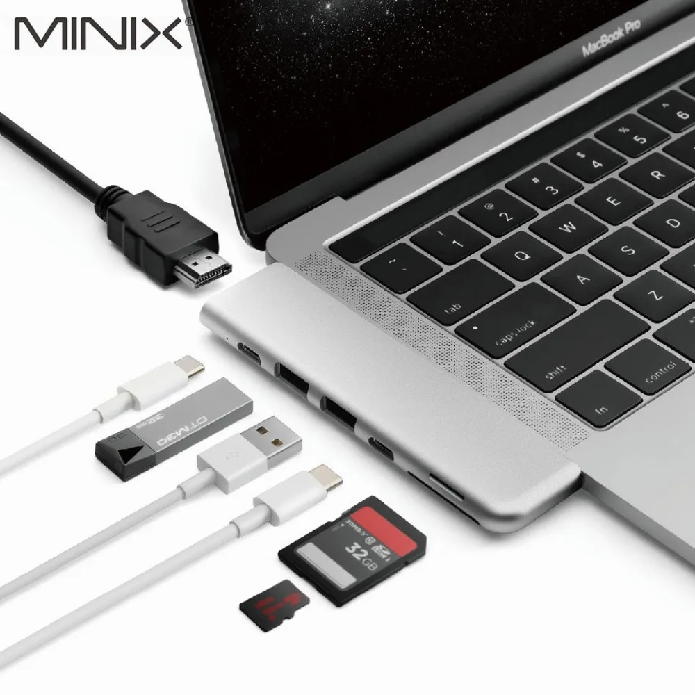 Мультипортовый адаптер MINIX NEO для зарядки Thunderbolt 3 с 2 портами USB 0 и выходом HDMI usb хаб