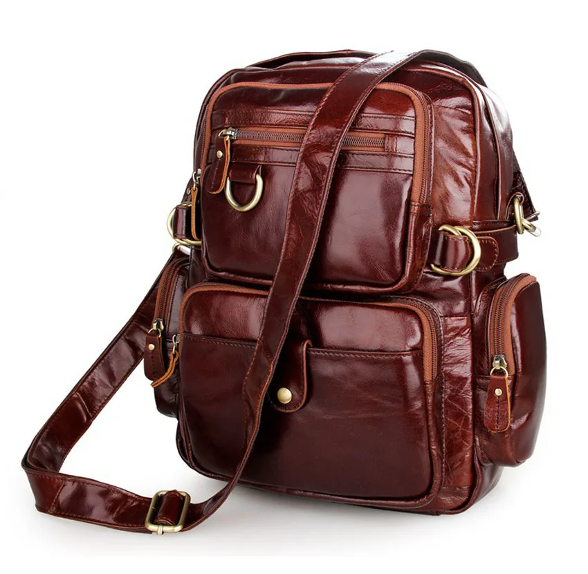 Мужской/женский винтажный Модный Рюкзак из натуральной кожи для ноутбука 13 7