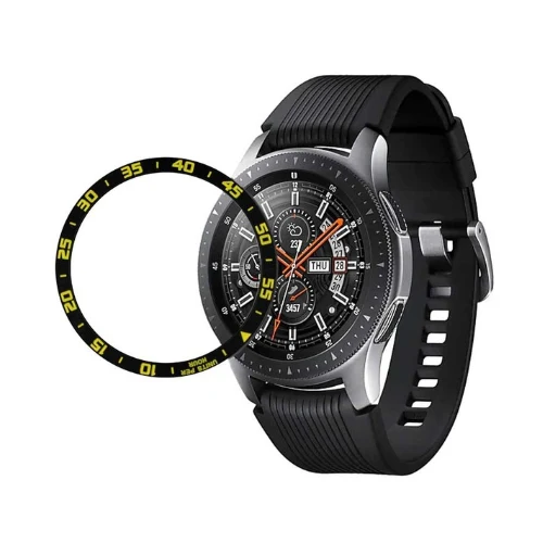 time-black yellow Стильный ободок для Galaxy Watch 46 мм/42 мм Galaxy gear S3 Frontier, клейкая крышка, защитный чехол из нержавеющей стали с защитой от царапин - Цвет: time-black yellow