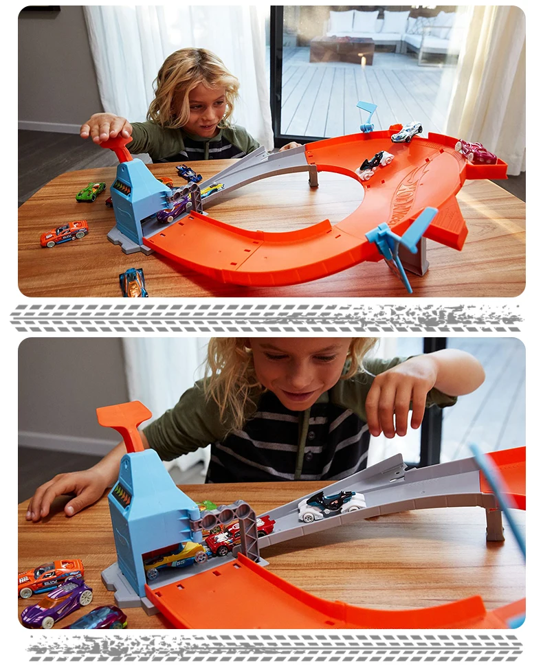 Hotwheels новейшая гусеничная игрушка металлические машинки легкое строительство детские игрушки подключаемые горячие колеса другой трек Забавный подарок на день рождения GBF81