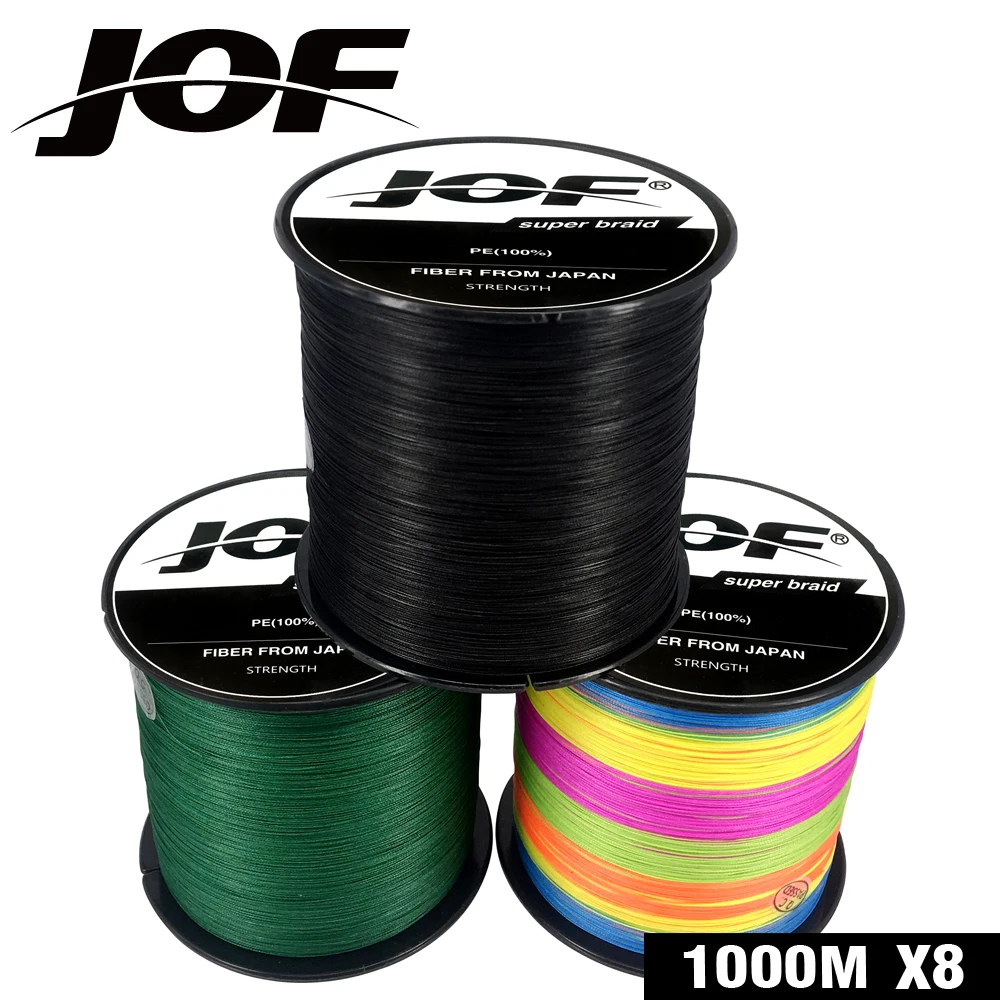 Рыболовная леска JOF 1000 м 8 нитей PE шнур для ловли карпа плетеный провод 22 88LB 9
