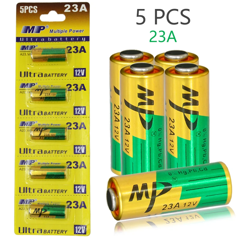 Щелочные аккумуляторы MP 23A 23AE LR23A 12 В (упаковка из 5 шт.) для дверного звонка пульта
