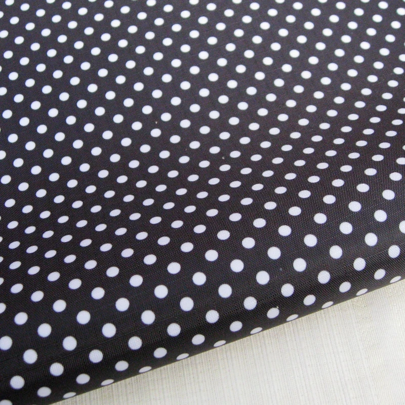 WF114 водонепроницаемая ткань с ПВХ покрытием черный горошек|waterproof fabric|fabric