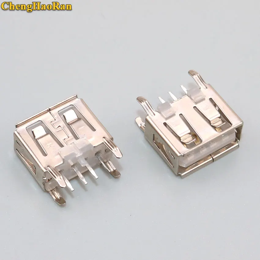 ChengHaoRan тип A плоский угол (180 градусов) гнездо USB PCB разъем usb 2 0 разъем|Соединители| |