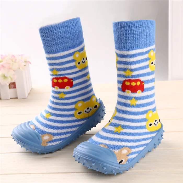 

FASHION Non-Slip Newborn Infant Shoes Sole Baby Toddler Floor Socks Children Boy Girl Socks With Rubber Soles