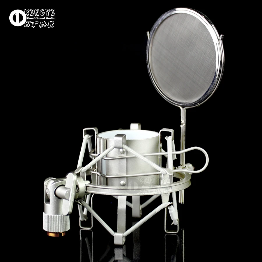 

Metal Spider Microphone Shock Mount Stand Wind Screen Pop Filter Mic Shield For Audio Technica ATR2500 AE3000 ATR 2500 AE 3000