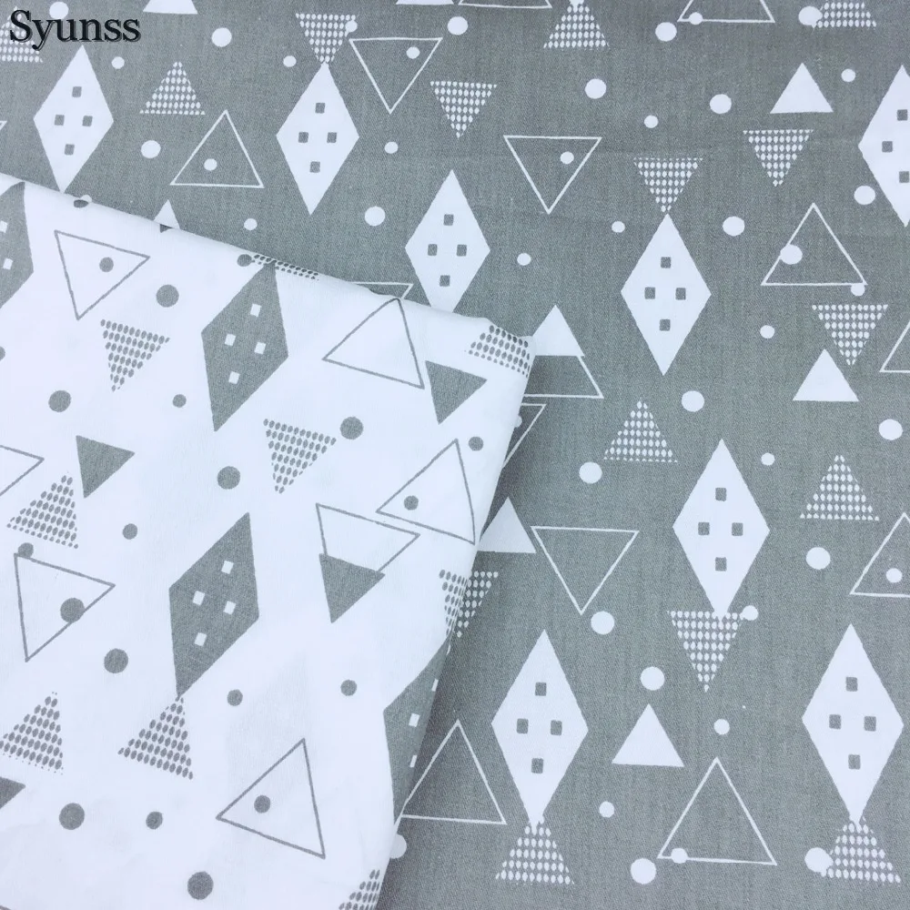 Syunss серого цвета с геометрическим рисунком, хлопок Twill Ткань DIY ручной работы в стиле пэчворк для маленьких ткань постельные принадлежности текстильное одеяло Tilda Tissus