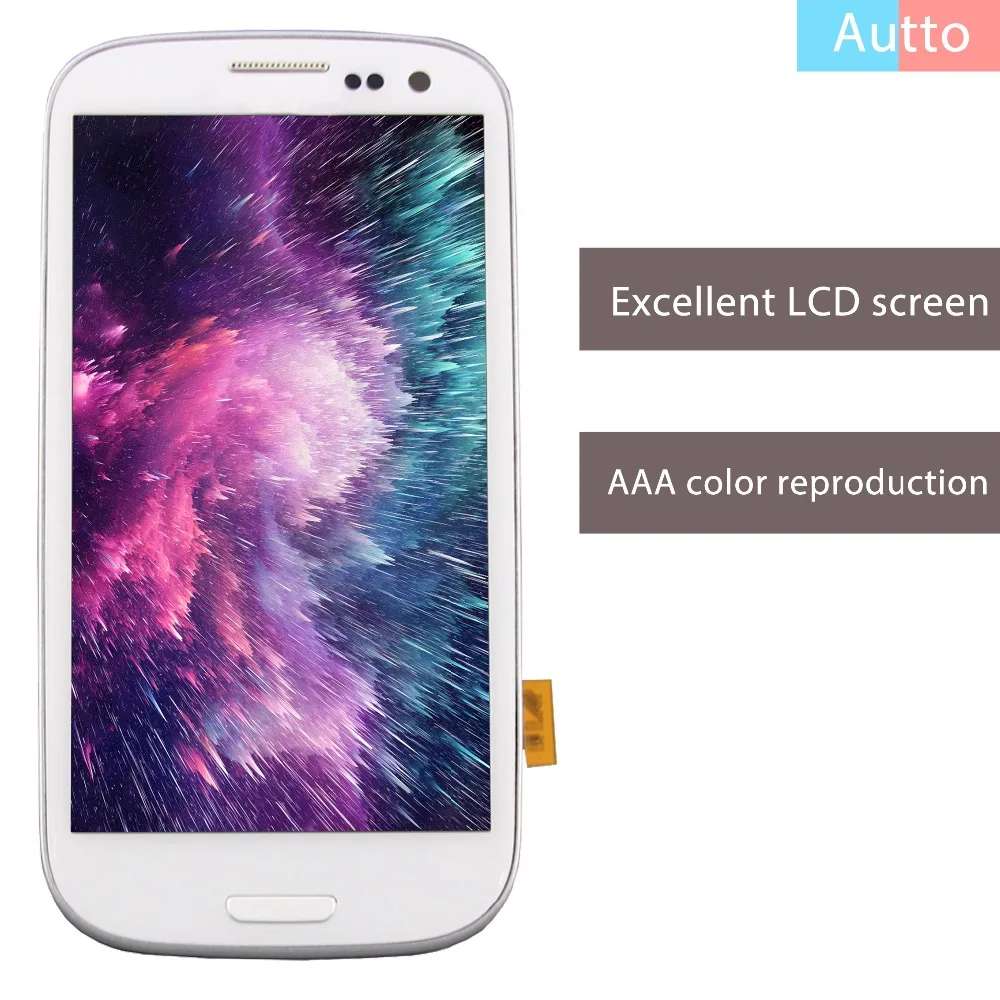 Для SAMSUNG S3 IPS монитор для 4 8 дюйма i9300 сенсорный экран дигитайзер ЖК-экран + чайный