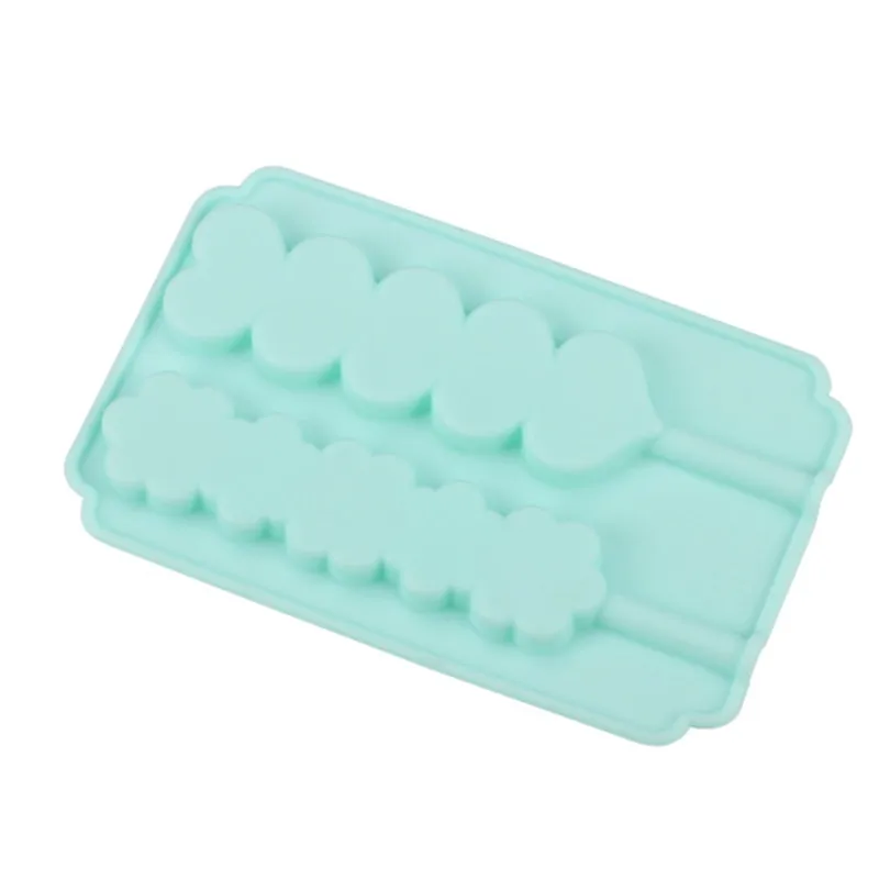 candy mold 1 шт., силиконовая формочка для леденцов с 4 отверстиями, дизайн милого сердца и медведя, силиконовая форма для конфет, шоколада и мыла - Цвет: candy mold